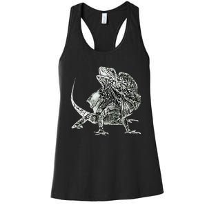 Frilled Lizard Terrarium Motif Reptiles Frilled Lizards Women's Racerback Tank