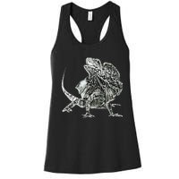 Frilled Lizard Terrarium Motif Reptiles Frilled Lizards Women's Racerback Tank