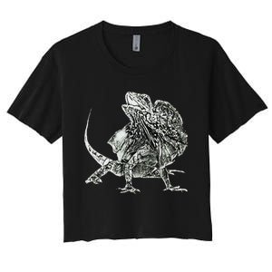 Frilled Lizard Terrarium Motif Reptiles Frilled Lizards Women's Crop Top Tee