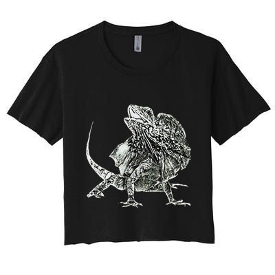Frilled Lizard Terrarium Motif Reptiles Frilled Lizards Crop Top