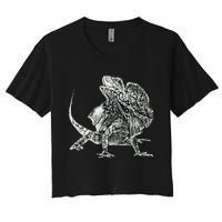 Frilled Lizard Terrarium Motif Reptiles Frilled Lizards Women's Crop Top Tee