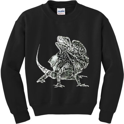 Frilled Lizard Terrarium Motif Reptiles Frilled Lizards Kids Sweatshirt