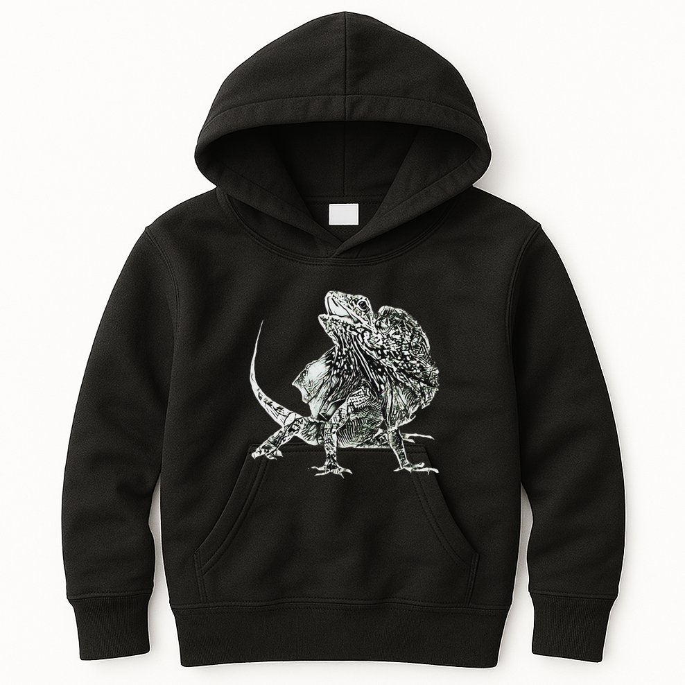 Frilled Lizard Terrarium Motif Reptiles Frilled Lizards Kids Hoodie