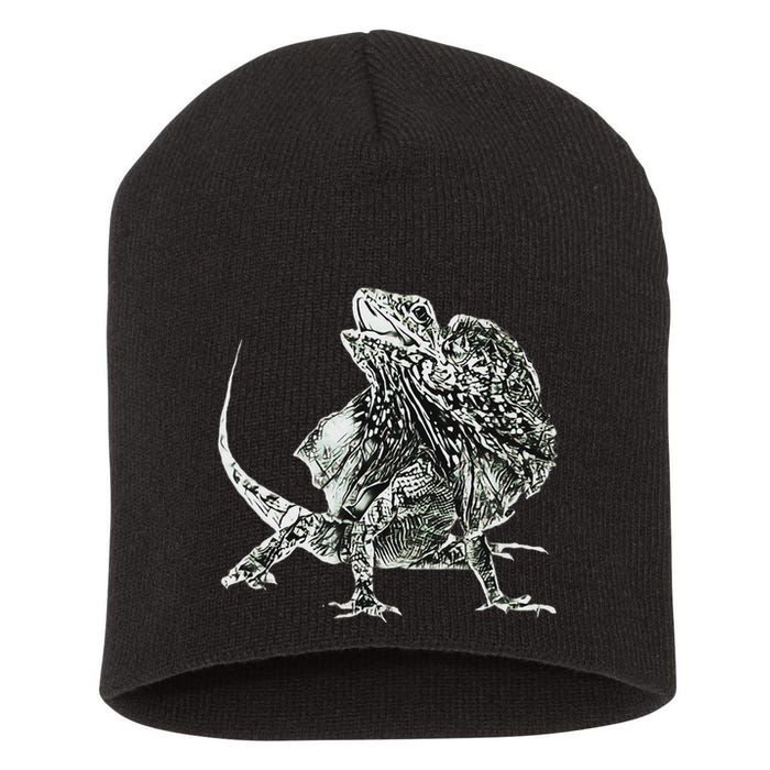 Frilled Lizard Terrarium Motif Reptiles Frilled Lizards Short Acrylic Beanie