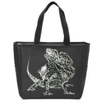 Frilled Lizard Terrarium Motif Reptiles Frilled Lizards Zip Tote Bag