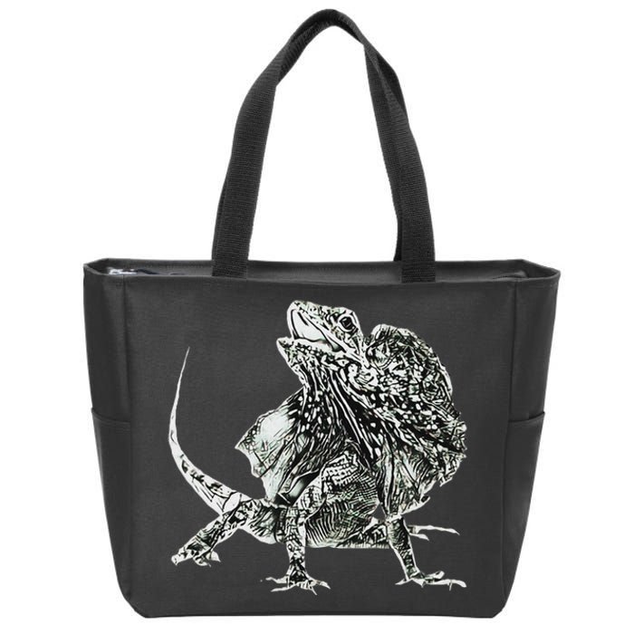 Frilled Lizard Terrarium Motif Reptiles Frilled Lizards Zip Tote Bag