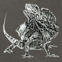 Frilled Lizard Terrarium Motif Reptiles Frilled Lizards Cotton Canvas Backpack