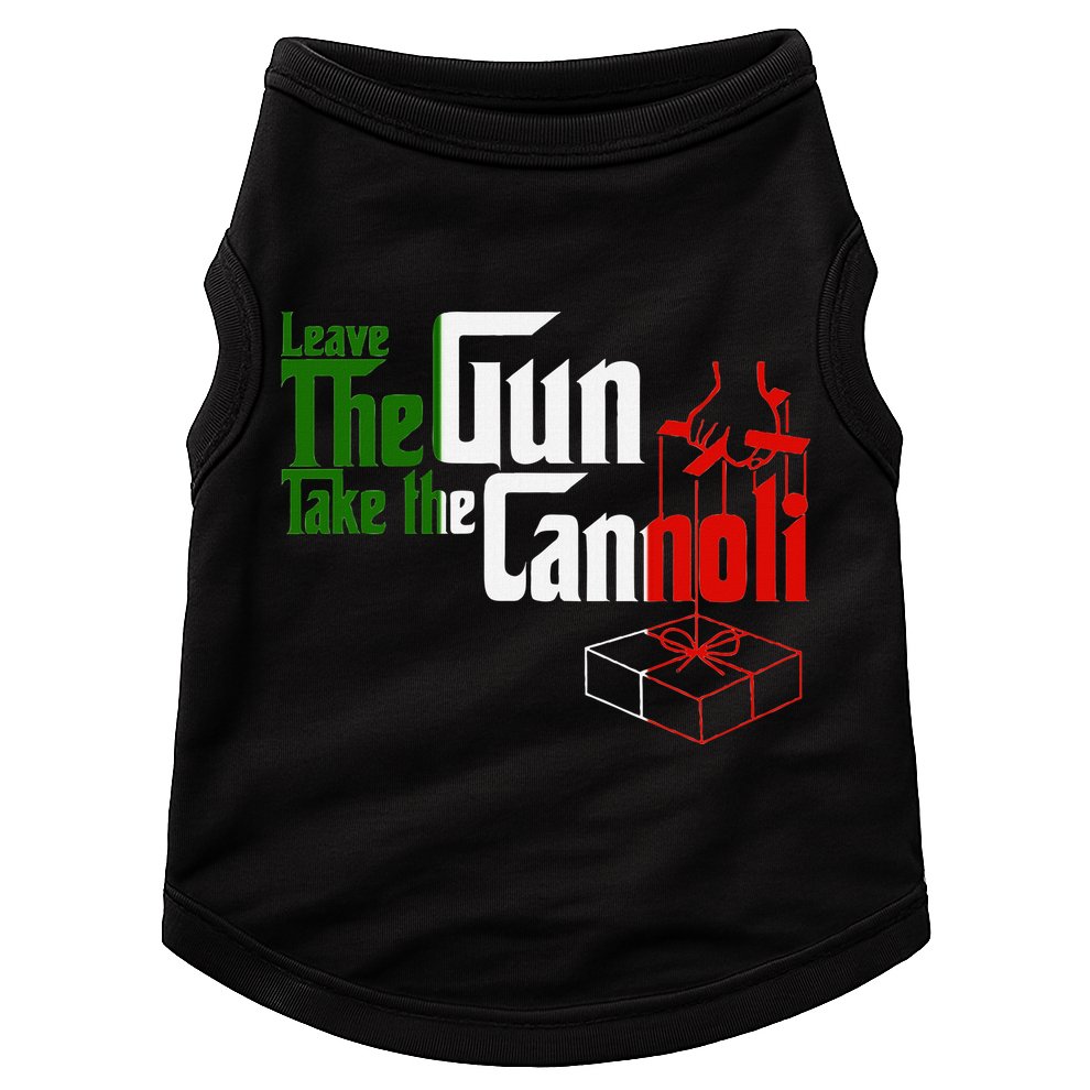 Funny Leave The Gun Take The Cannoli Italian Flag Doggie Tank