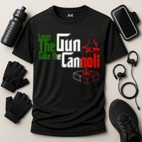 Funny Leave The Gun Take The Cannoli Italian Flag Cooling Performance Crew T-Shirt