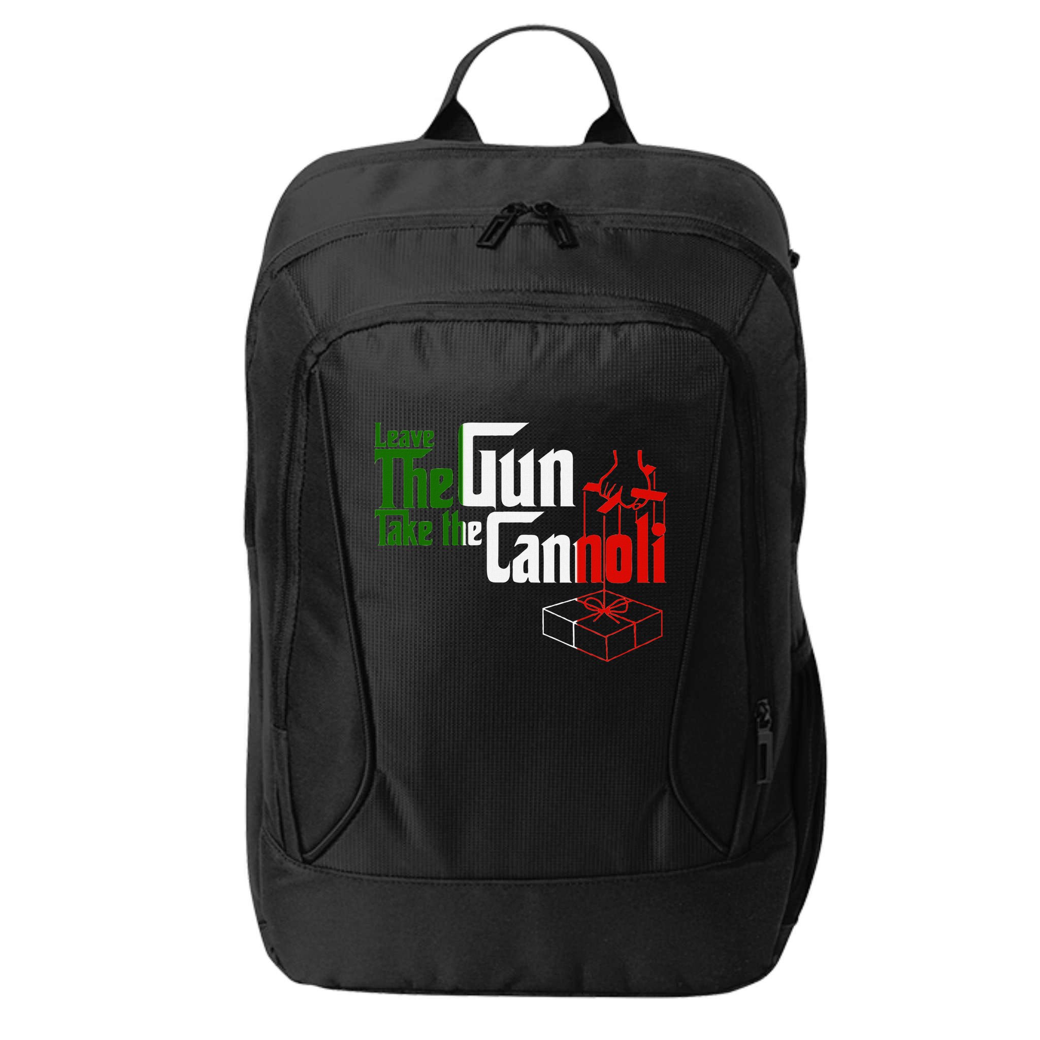 Funny Leave The Gun Take The Cannoli Italian Flag City Backpack