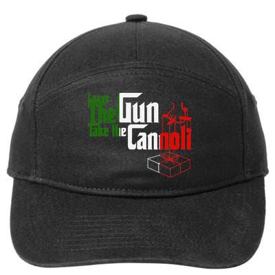 Funny Leave The Gun Take The Cannoli Italian Flag 7-Panel Snapback Hat