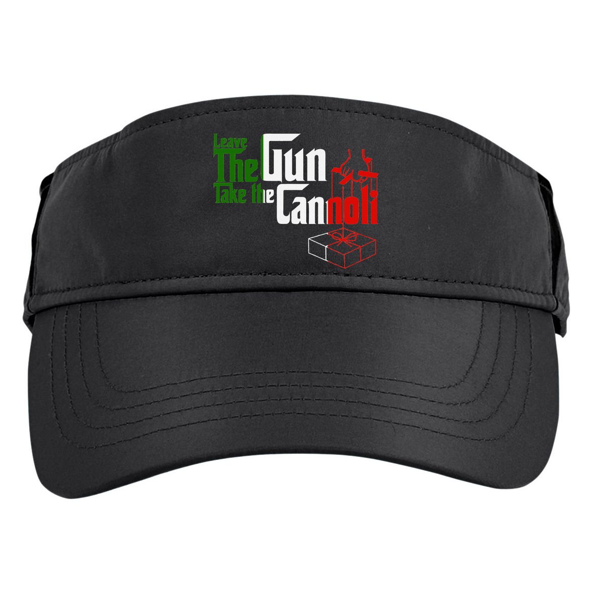 Funny Leave The Gun Take The Cannoli Italian Flag Adult Drive Performance Visor