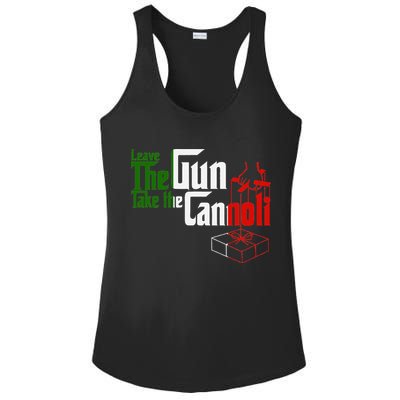 Funny Leave The Gun Take The Cannoli Italian Flag Ladies PosiCharge Competitor Racerback Tank