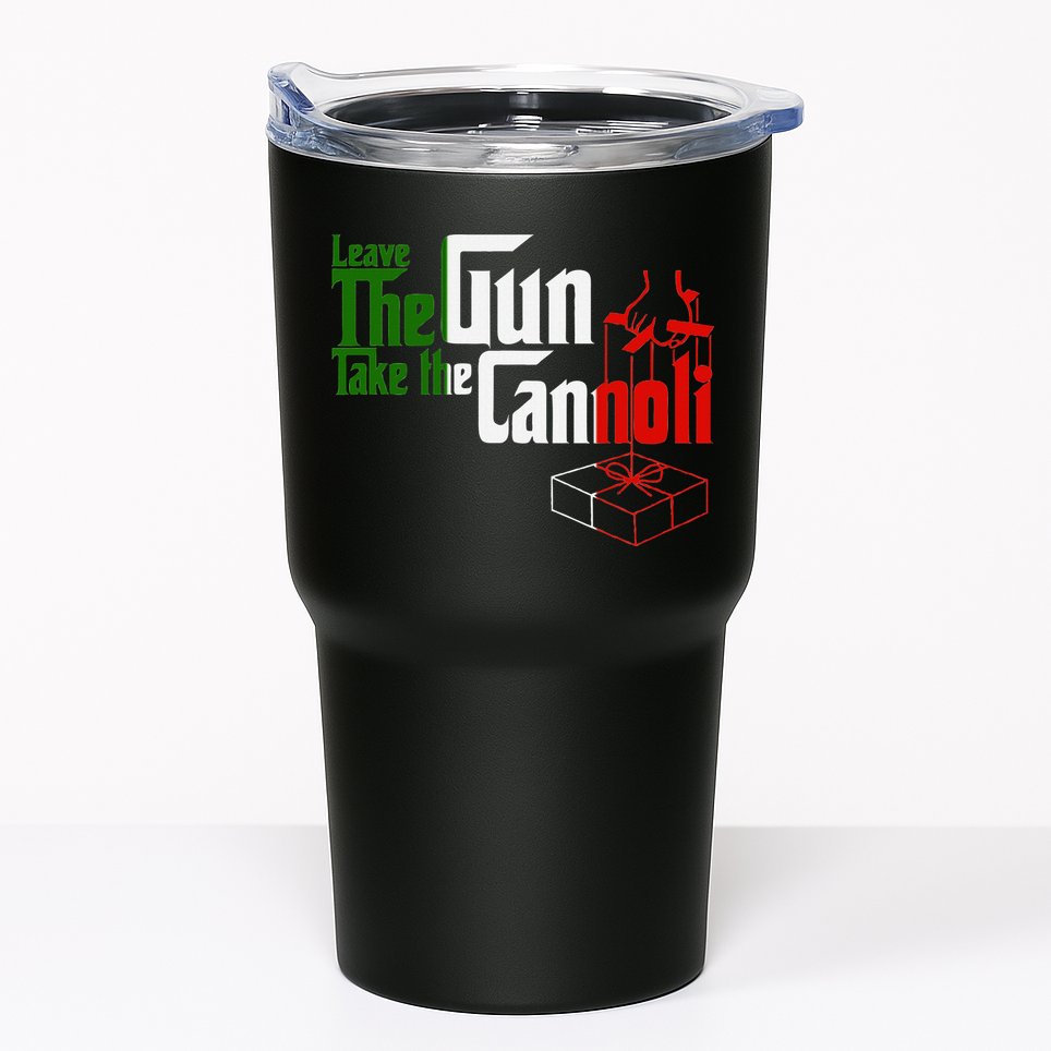 Funny Leave The Gun Take The Cannoli Italian Flag Tumbler