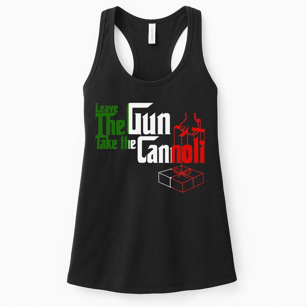 Funny Leave The Gun Take The Cannoli Italian Flag Womens Tank Top