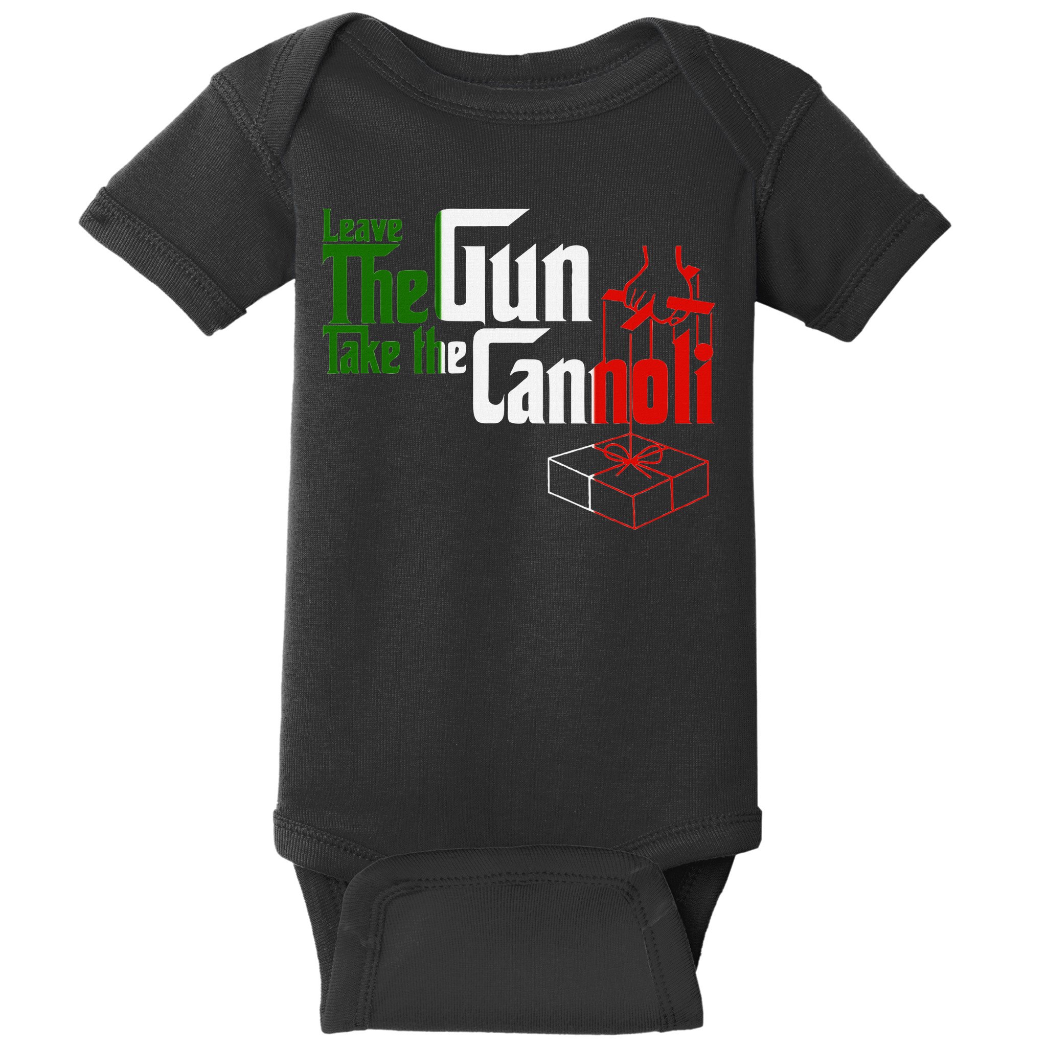 Funny Leave The Gun Take The Cannoli Italian Flag Baby Bodysuit