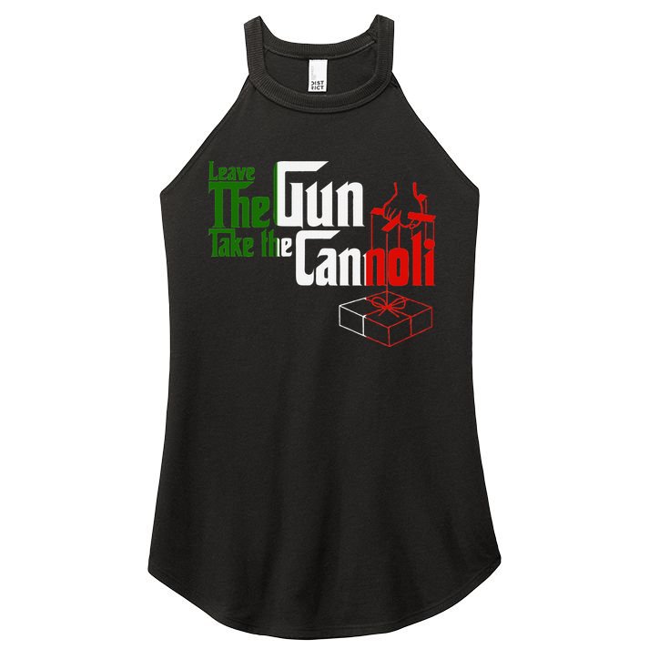 Funny Leave The Gun Take The Cannoli Italian Flag Women's Perfect Tri Rocker Tank