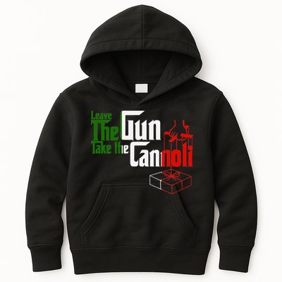 Funny Leave The Gun Take The Cannoli Italian Flag Kids Hoodie