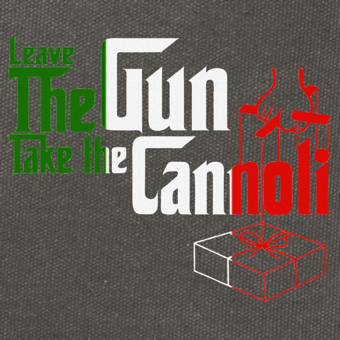 Funny Leave The Gun Take The Cannoli Italian Flag Cotton Canvas Backpack