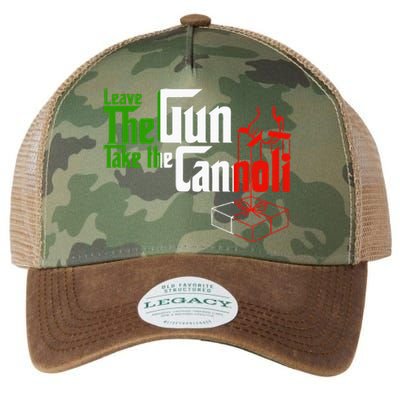 Funny Leave The Gun Take The Cannoli Italian Flag Legacy Tie Dye Trucker Hat