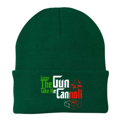 Funny Leave The Gun Take The Cannoli Italian Flag Knit Cap Winter Beanie