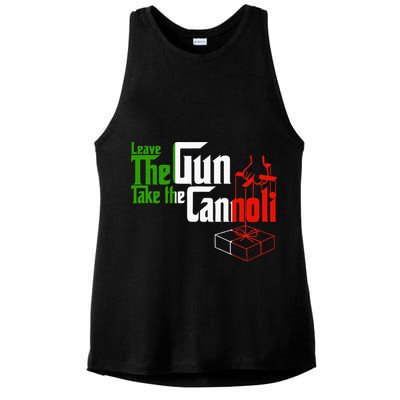 Funny Leave The Gun Take The Cannoli Italian Flag Ladies PosiCharge Tri-Blend Wicking Tank