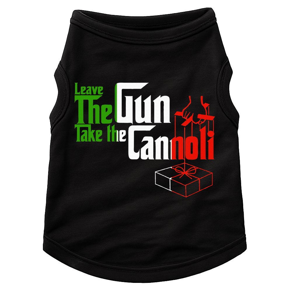 Funny Leave The Gun Take The Cannoli Italian Flag Doggie Tank