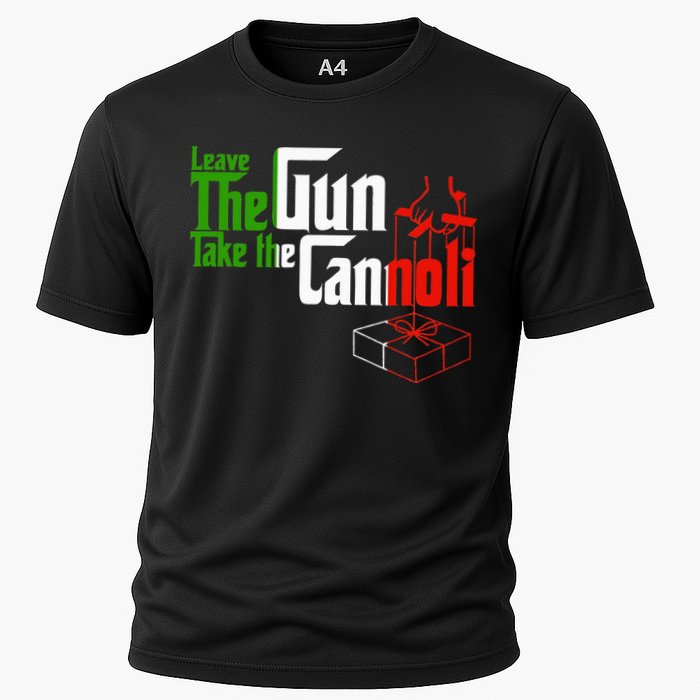 Funny Leave The Gun Take The Cannoli Italian Flag Cooling Performance Crew T-Shirt