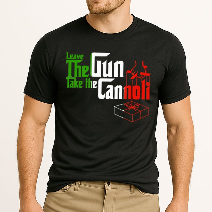 Funny Leave The Gun Take The Cannoli Italian Flag Cooling Performance Crew T-Shirt
