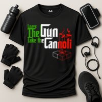 Funny Leave The Gun Take The Cannoli Italian Flag Cooling Performance Crew T-Shirt