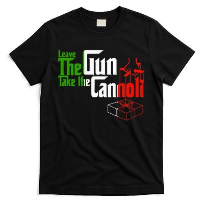 Funny Leave The Gun Take The Cannoli Italian Flag T-Shirt