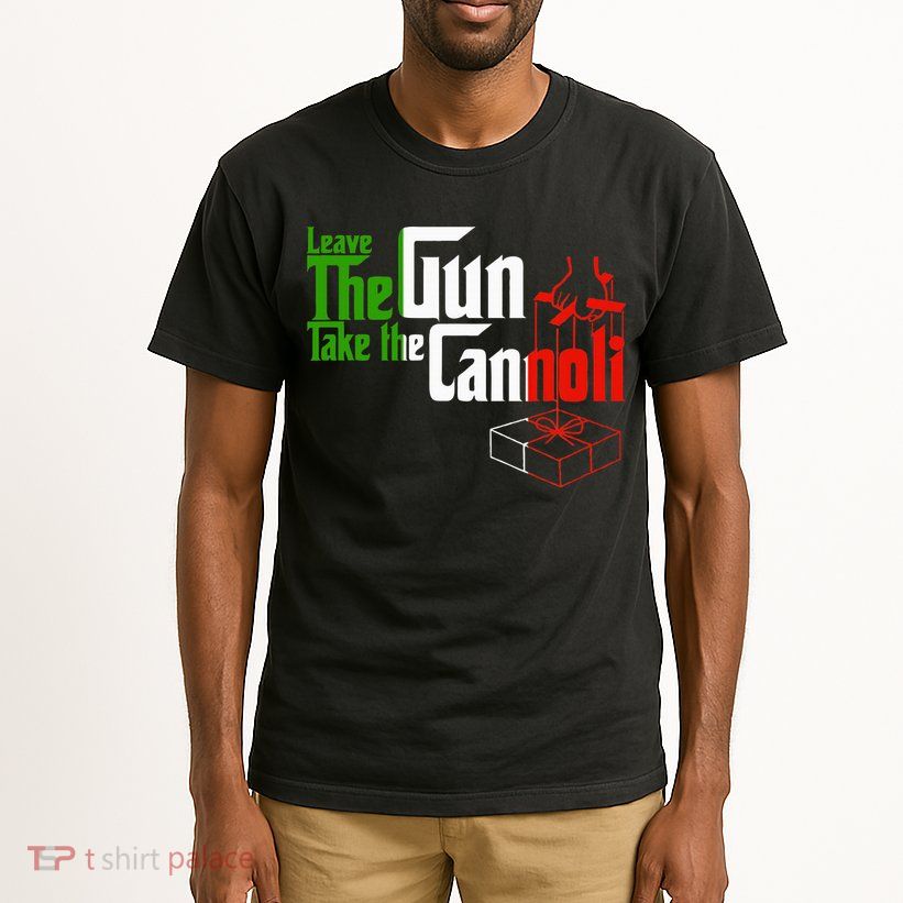 Funny Leave The Gun Take The Cannoli Italian Flag Tall T-Shirt