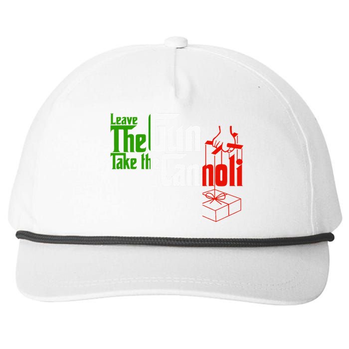 Funny Leave The Gun Take The Cannoli Italian Flag Snapback Five-Panel Rope Hat