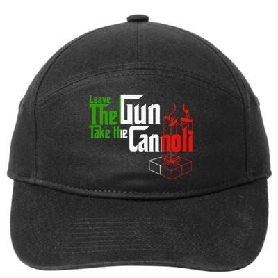 Funny Leave The Gun Take The Cannoli Italian Flag 7-Panel Snapback Hat