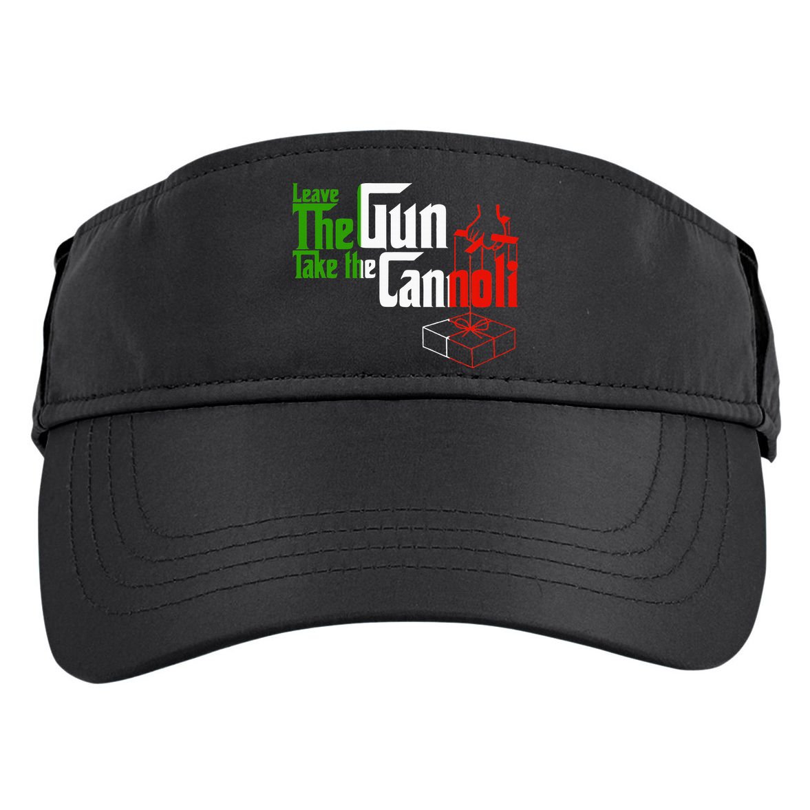 Funny Leave The Gun Take The Cannoli Italian Flag Adult Drive Performance Visor