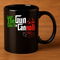 Funny Leave The Gun Take The Cannoli Italian Flag 11oz C Handle Ceramic Mug