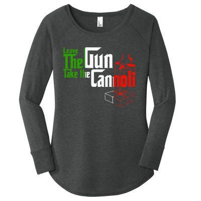 Funny Leave The Gun Take The Cannoli Italian Flag Women's Perfect Tri Tunic Long Sleeve Shirt