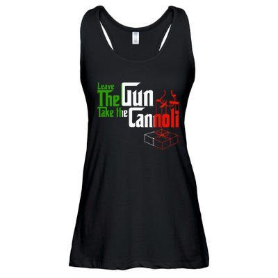 Funny Leave The Gun Take The Cannoli Italian Flag Ladies Essential Flowy Tank