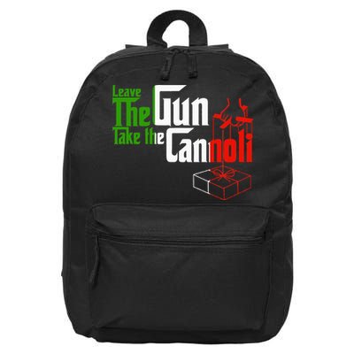 Funny Leave The Gun Take The Cannoli Italian Flag 16 in Basic Backpack
