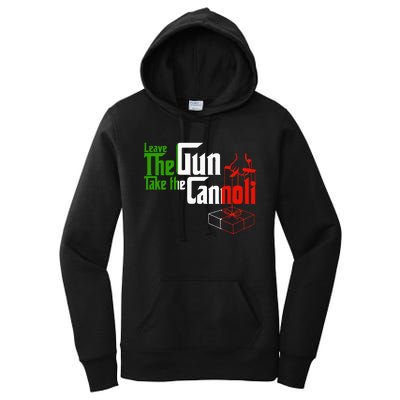 Funny Leave The Gun Take The Cannoli Italian Flag Women's Pullover Hoodie