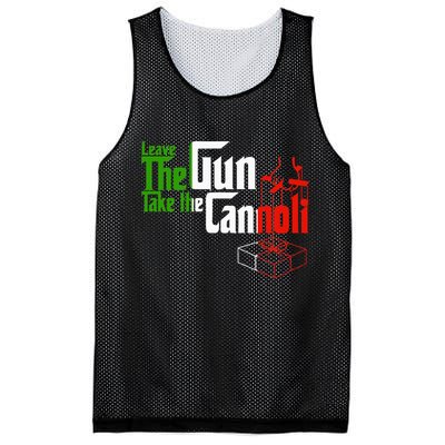 Funny Leave The Gun Take The Cannoli Italian Flag Mesh Reversible Basketball Jersey Tank