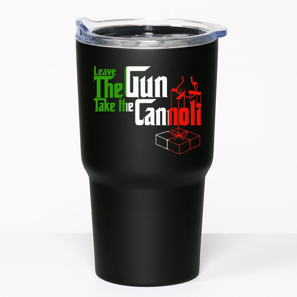 Funny Leave The Gun Take The Cannoli Italian Flag Tumbler