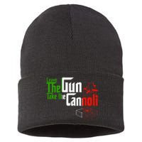 Funny Leave The Gun Take The Cannoli Italian Flag Sustainable Knit Beanie