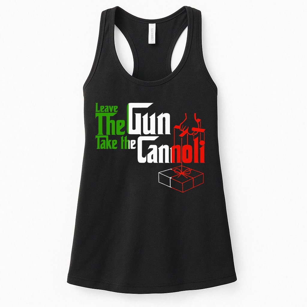 Funny Leave The Gun Take The Cannoli Italian Flag Womens Tank Top