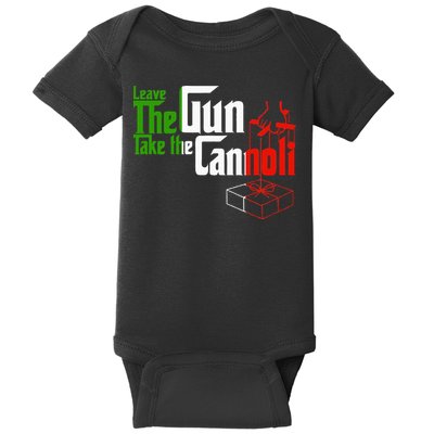 Funny Leave The Gun Take The Cannoli Italian Flag Baby Bodysuit