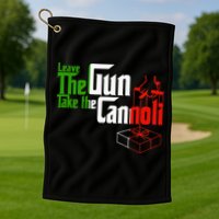 Funny Leave The Gun Take The Cannoli Italian Flag Golf Towel