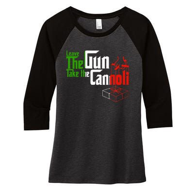 Funny Leave The Gun Take The Cannoli Italian Flag Women's Tri-Blend 3/4-Sleeve Raglan Shirt