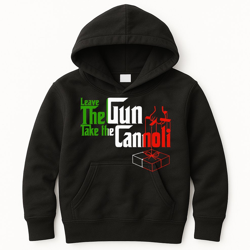 Funny Leave The Gun Take The Cannoli Italian Flag Kids Hoodie