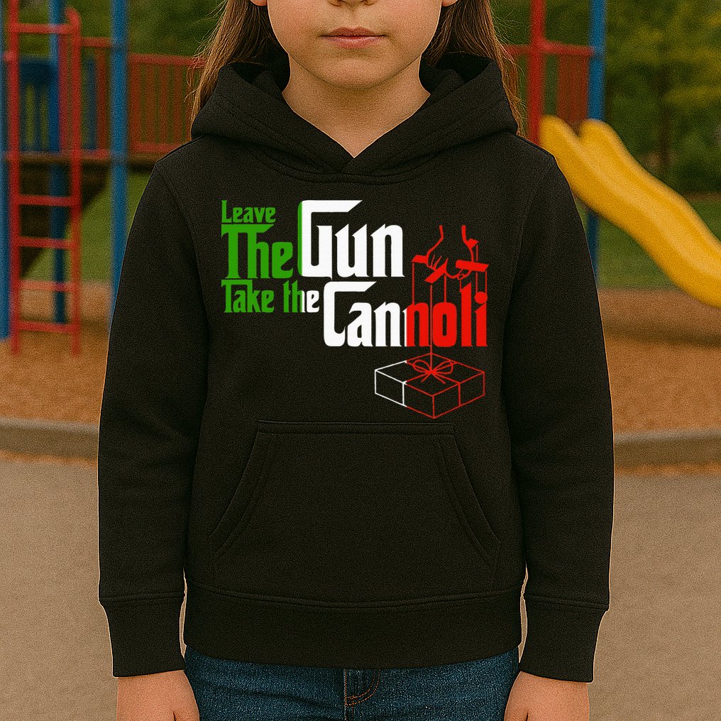 Funny Leave The Gun Take The Cannoli Italian Flag Kids Hoodie