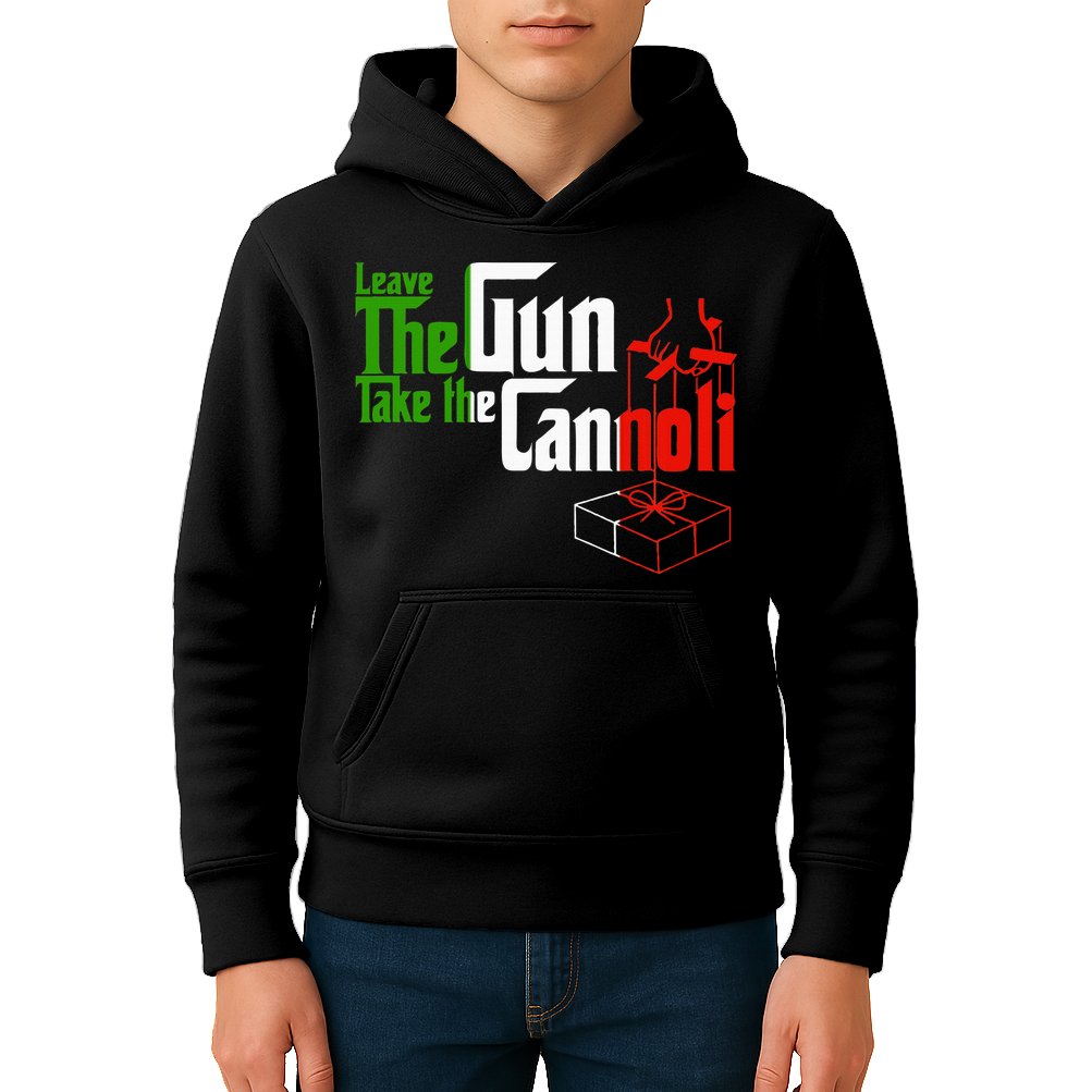 Funny Leave The Gun Take The Cannoli Italian Flag Kids Hoodie